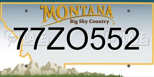 77ZO552 Montana License Plate