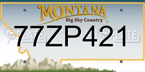 77ZP421 Montana License Plate