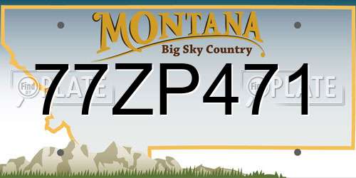 77ZP471 Montana License Plate