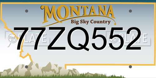 77ZQ552 Montana License Plate
