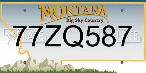 77ZQ587 Montana License Plate