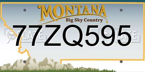 77ZQ595 Montana License Plate