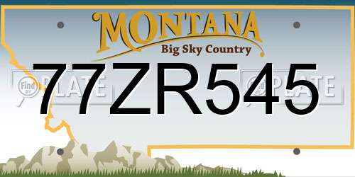 77ZR545 Montana License Plate