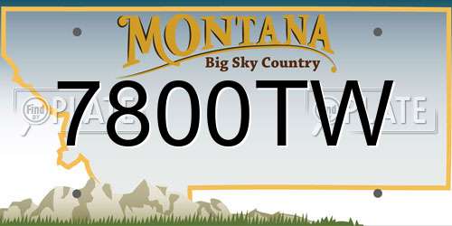 7800TW Montana License Plate