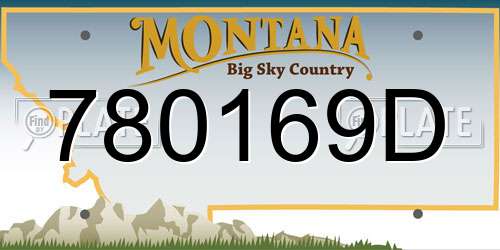 780169D Montana License Plate