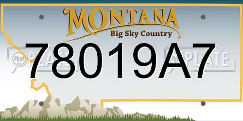 78019A7 Montana License Plate