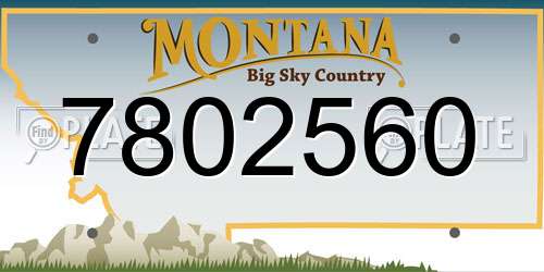 7802560 Montana License Plate