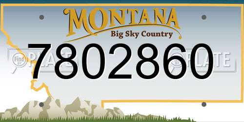 7802860 Montana License Plate