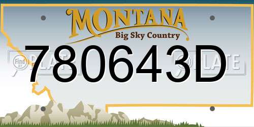 780643D Montana License Plate