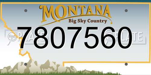 7807560 Montana License Plate