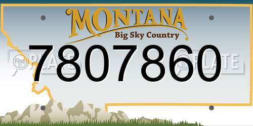 7807860 Montana License Plate