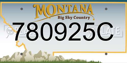 780925C Montana License Plate