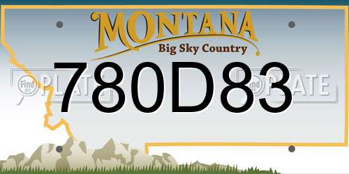 780D83 Montana License Plate