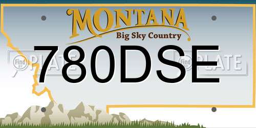 780DSE Montana License Plate