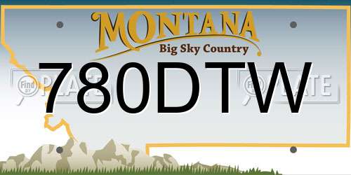780DTW Montana License Plate