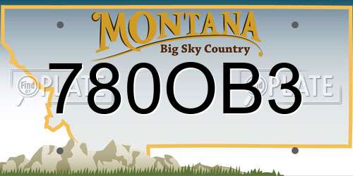 780OB3 Montana License Plate