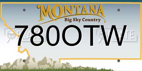 780OTW Montana License Plate