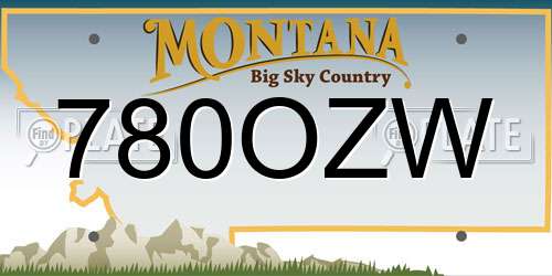 780OZW Montana License Plate