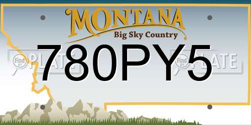 780PY5 Montana License Plate