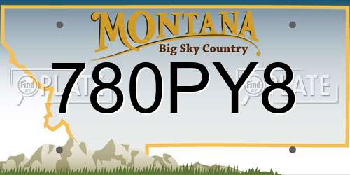 780PY8 Montana License Plate