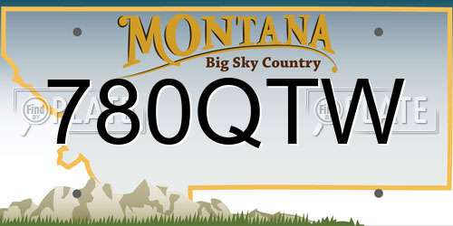 780QTW Montana License Plate