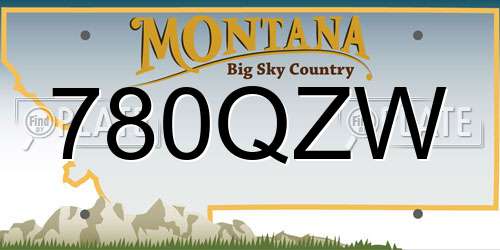 780QZW Montana License Plate