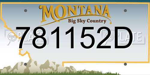 781152D Montana License Plate