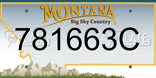 781663C Montana License Plate