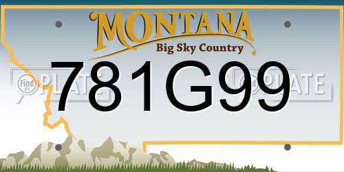 781G99 Montana License Plate