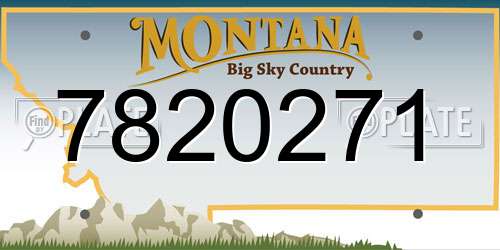 7820271 Montana License Plate