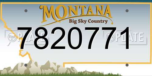 7820771 Montana License Plate