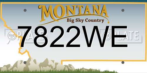 7822WE Montana License Plate