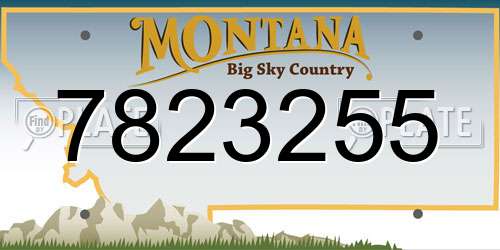 7823255 Montana License Plate