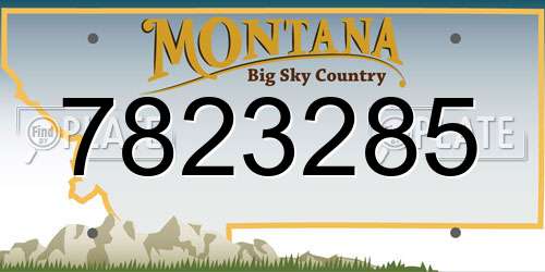 7823285 Montana License Plate