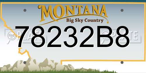78232B8 Montana License Plate