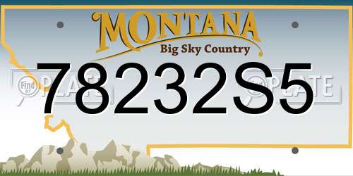 78232S5 Montana License Plate