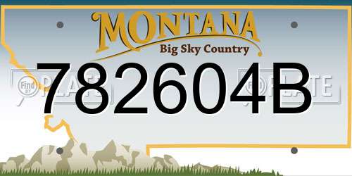 782604B Montana License Plate
