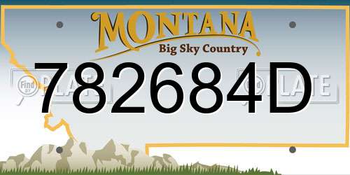 782684D Montana License Plate