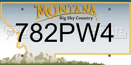 782PW4 Montana License Plate