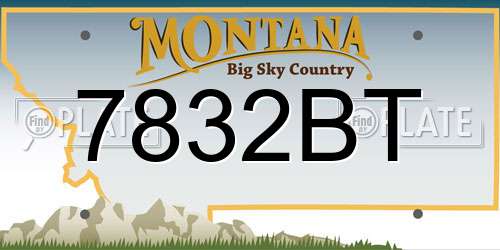 7832BT Montana License Plate