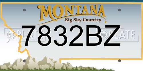 7832BZ Montana License Plate