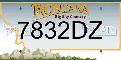 7832DZ Montana License Plate