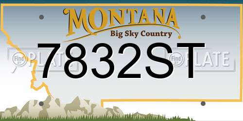 7832ST Montana License Plate