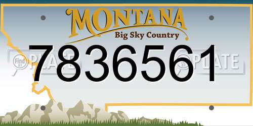 7836561 Montana License Plate