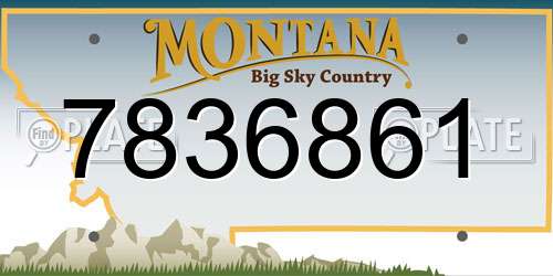 7836861 Montana License Plate