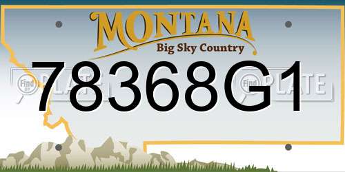 78368G1 Montana License Plate
