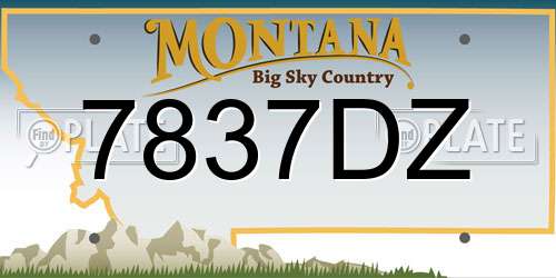 7837DZ Montana License Plate