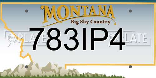 783IP4 Montana License Plate
