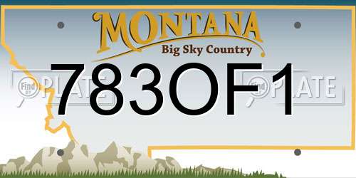 783OF1 Montana License Plate