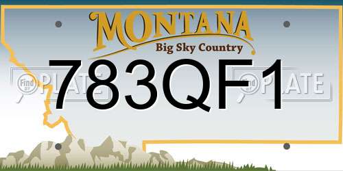 783QF1 Montana License Plate